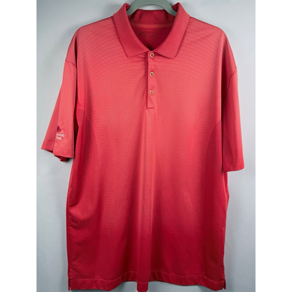 Nike Golf Dri-FIT Mens XL Polo Bridlewood Golf Club Coral Pink Performance